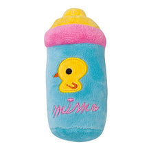 Load image into Gallery viewer, Small Stuffed Squeaky Blue Baby Milk Bottle