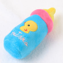 Load image into Gallery viewer, Small Stuffed Squeaky Blue Baby Milk Bottle