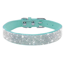 Load image into Gallery viewer, Bling Rhinestone Leather Collars For Small Medium Dogs Cats