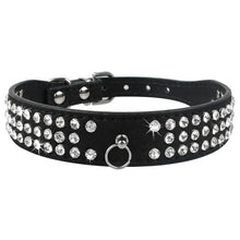 Load image into Gallery viewer, Rhinestone Rows Leather Collars For Small Medium Dogs Cats