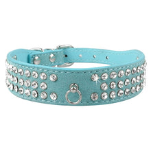 Load image into Gallery viewer, Rhinestone Rows Leather Collars For Small Medium Dogs Cats