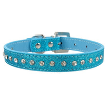 Load image into Gallery viewer, Rhinestone Rows Leather Collars For Small Medium Dogs Cats