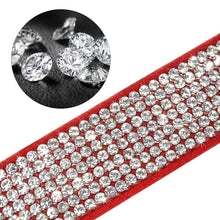 Load image into Gallery viewer, Bling Rhinestone Leather Collars For Small Medium Dogs Cats