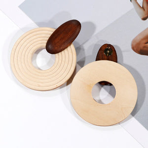 Handmade Big Round Pendant Drop Earrings