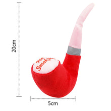 Load image into Gallery viewer, Small Stuffed Squeaky Red Smoke Pipe