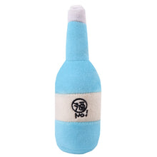 Load image into Gallery viewer, Small Stuffed Squeaky Blue Alcohol Bottle