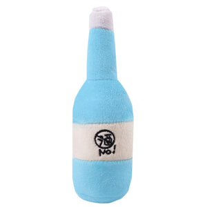 Small Stuffed Squeaky Blue Alcohol Bottle