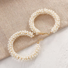 Load image into Gallery viewer, Oversize Hoop Earrings with Pearls
