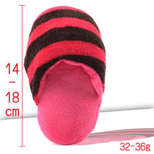 Load image into Gallery viewer, Small Red Stuffed Squeaky Flip Flop with Black Strips