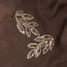 Load image into Gallery viewer, Elegant Rhinestone Leaves Drop Earrings