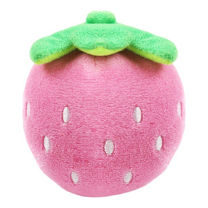 Small Stuffed Squeaky Pink Strawberry