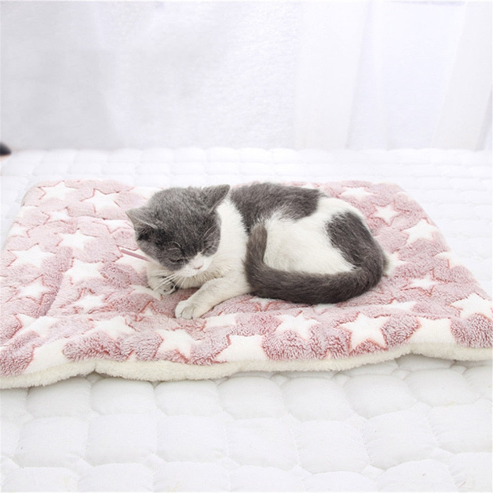 Fluffy Breathable Coral Blanket - Pink with Stars