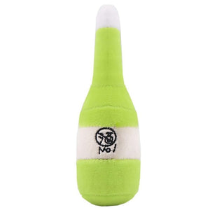 Small Stuffed Squeaky Green Alcohol Bottle