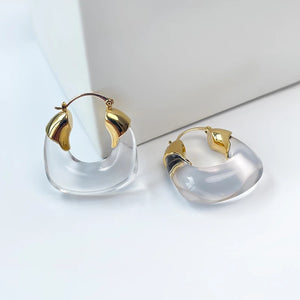 Transparent Resin Hoop Earrings
