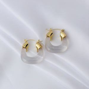 Transparent Resin Hoop Earrings