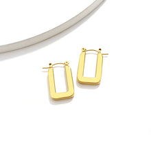 Load image into Gallery viewer, Gold Rectangular Metal Hoop Earrings