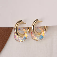 Load image into Gallery viewer, Transparent Colorful Geometric Drop Earring