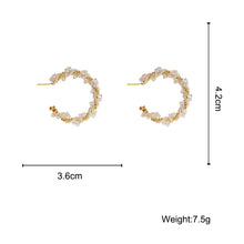Load image into Gallery viewer, Golden Hoop Earrings with Crystal