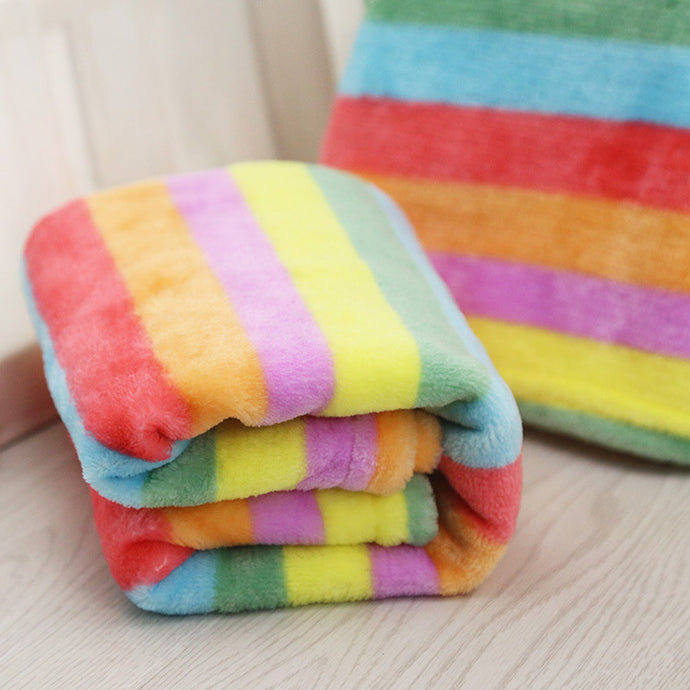 Soft Flannel Rainbow Blanket for Small/Medium Dog Cats