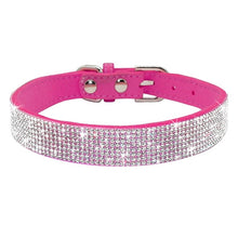 Load image into Gallery viewer, Bling Rhinestone Leather Collars For Small Medium Dogs Cats