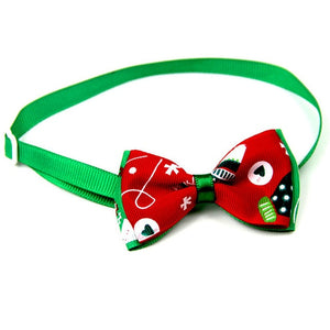 Christmas Holiday Bow Tie Collar for Cat Dog
