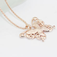 Load image into Gallery viewer, Rose Gold Opal Butterfly Necklace